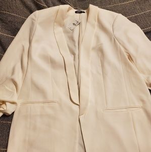 NWT Express Ivory Boyfriend Blazer